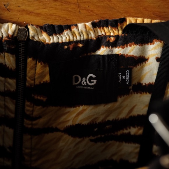 D&G Dolce & Gabbana Tiger Print Utility Cargo Mini Dress IT 42 Brown Yellow Y2K - Picture 6 of 12